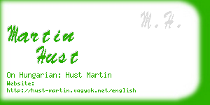 martin hust business card